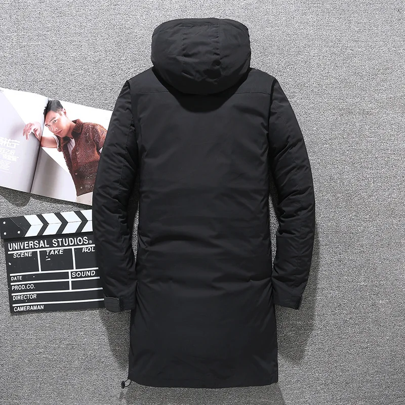 Длинное пальто X Long зимняя куртка для мужчин парка на утином пуху толстовки с