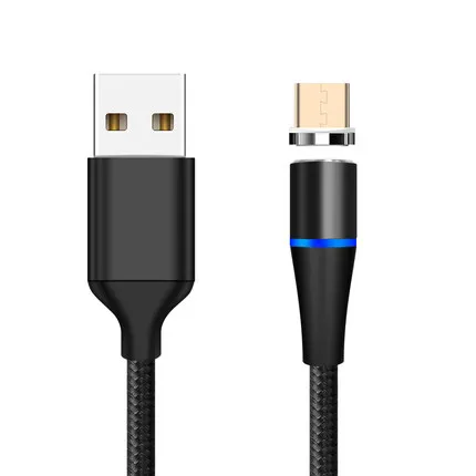 Black Cable And Plug Sarika 3A светодиодный магнитный Зарядное устройство кабель для samsung huawei Xiaomi Android Быстрая зарядка Магнит Micro USB Зарядное устройство Кабель Micro-USB провод - Цвет: Black Cable And Plug