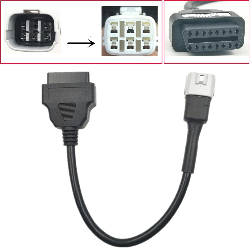 

ATV Female socket to 6-pin male plug Cable Diagnostic Plug Duable Protable