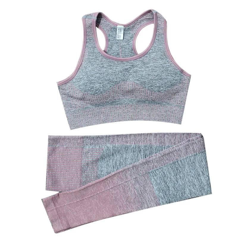 

2 Piece Seamless Women's Yoga Sets Knitted Hip Yoga Suit Sports Fitness Suit Vest Women Gym Clothes Women Stretch Yoga Sets Hot