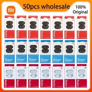 50 pieceslot wholesale original xiaomi redmi airdots 2 earbuds wireless earphone bluetooth ai control gaming headset with mic free global shipping
