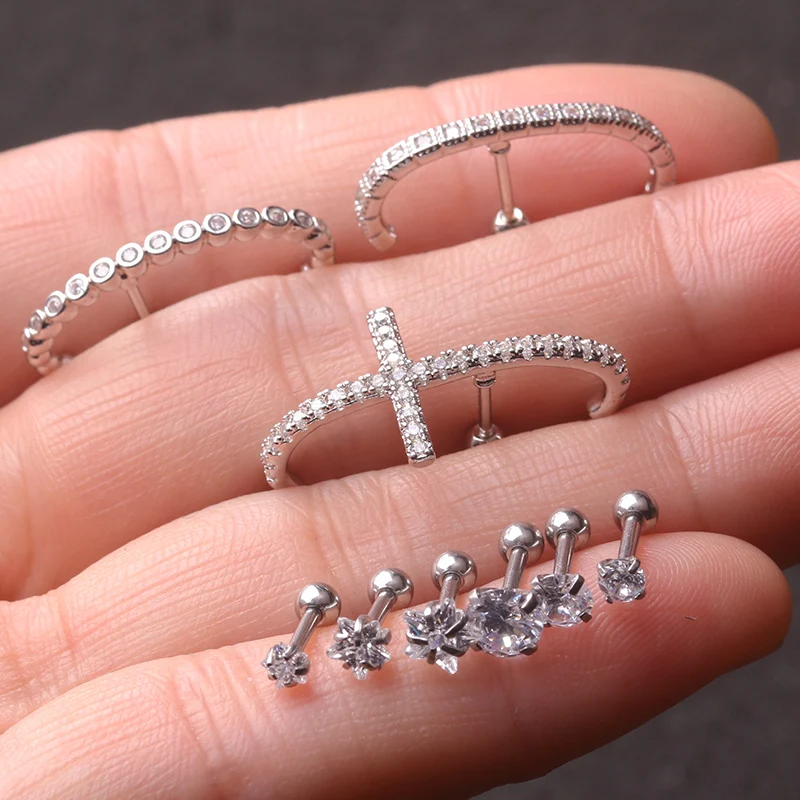 Женские сережки-гвоздики Sellsets 1 шт. серьги-гвоздики из фианита с