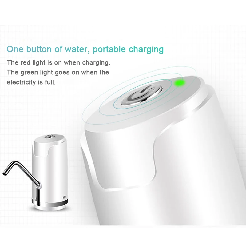 

Portable Touch-tone Wireless Rechargeable Electric Dispenser Water Pump with USB Cable / 304 Stainless Steel Tube for Barrelled