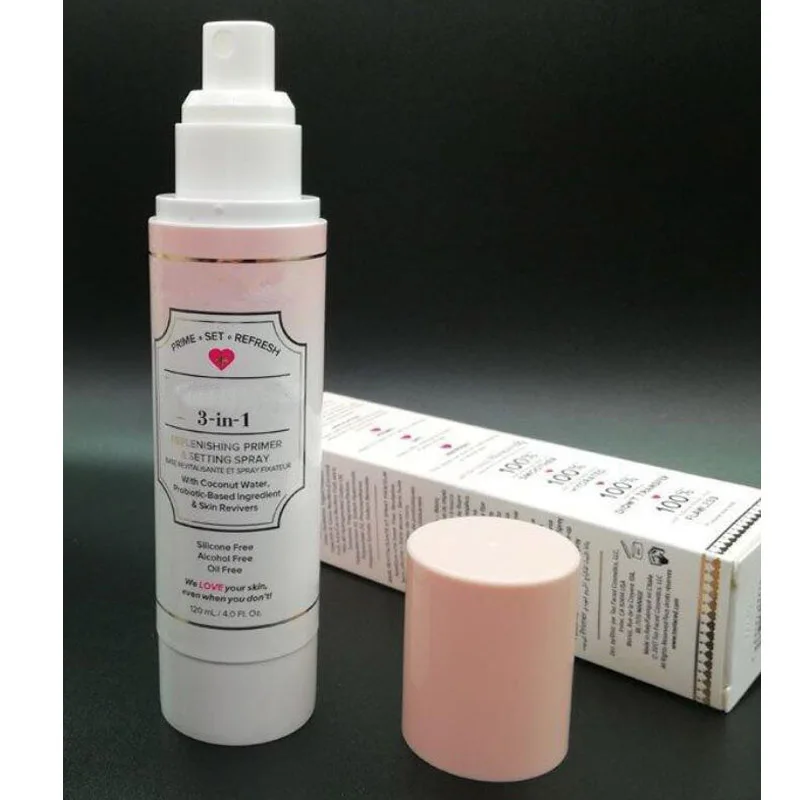 

Makeup RX 3 in 1 Primer spray setting Makeup Replenishing Primer 120ml Foundation Primer Primed & Peachy 40ml