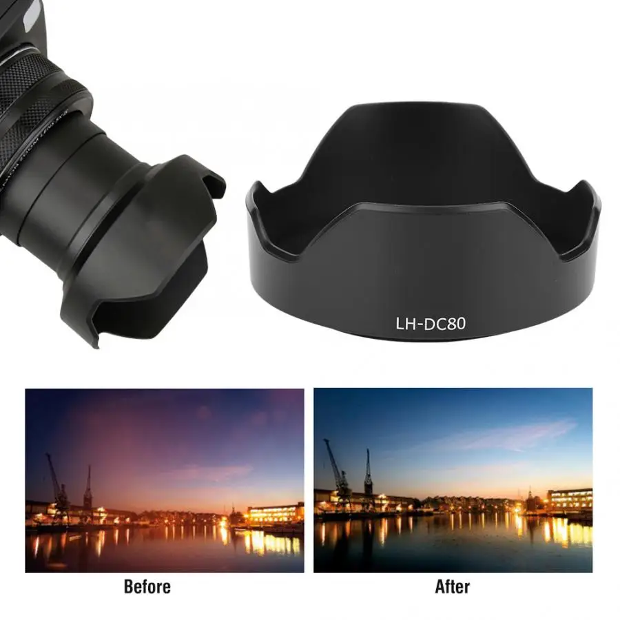 Пластиковая бленда объектива LH-DC80 пластиковая черная камера крепление подходит