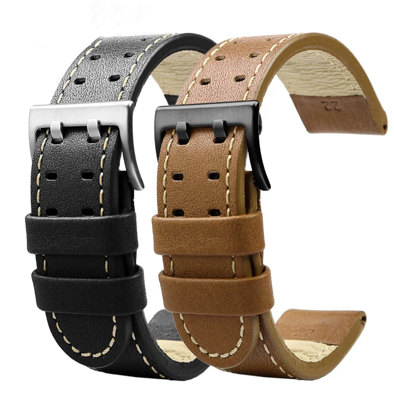 For Hamilton Khaki aviation Watch H77616533 H70615733 Watch Strap Genuine Leather jazz field Men WatchBand 20 22 Military Style