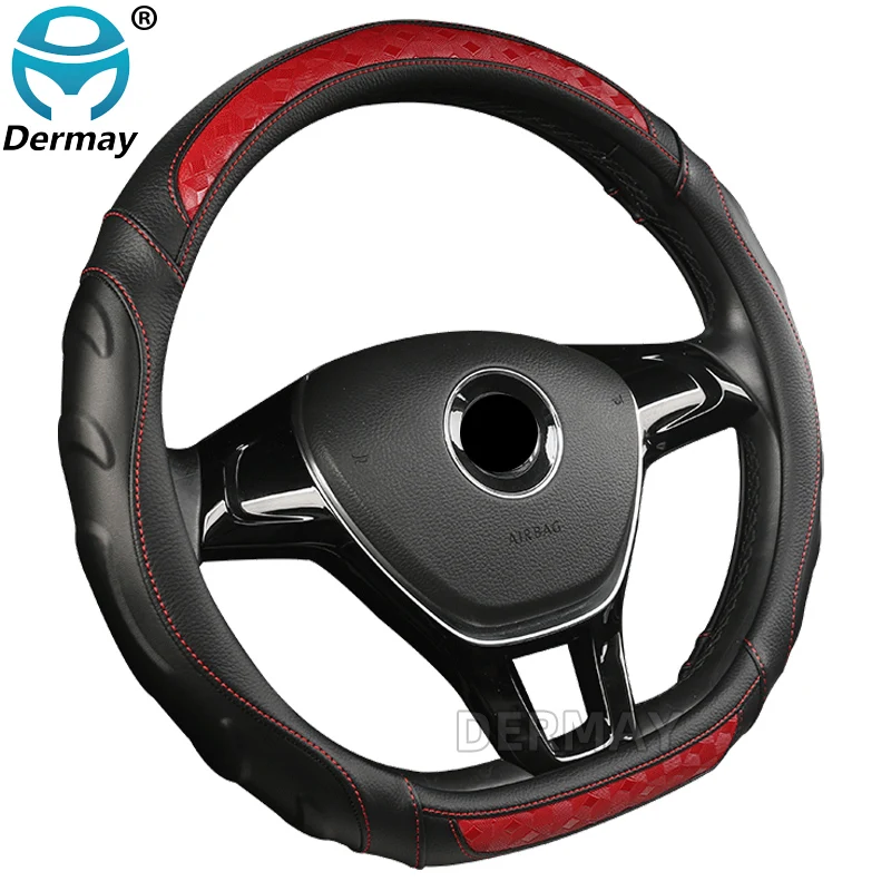 DERMAY D Shape чехол рулевого колеса автомобиля для VW Jetta 6 2017 2019 Golf 7 Scirocco Bettle 2012 Tiguan 2020