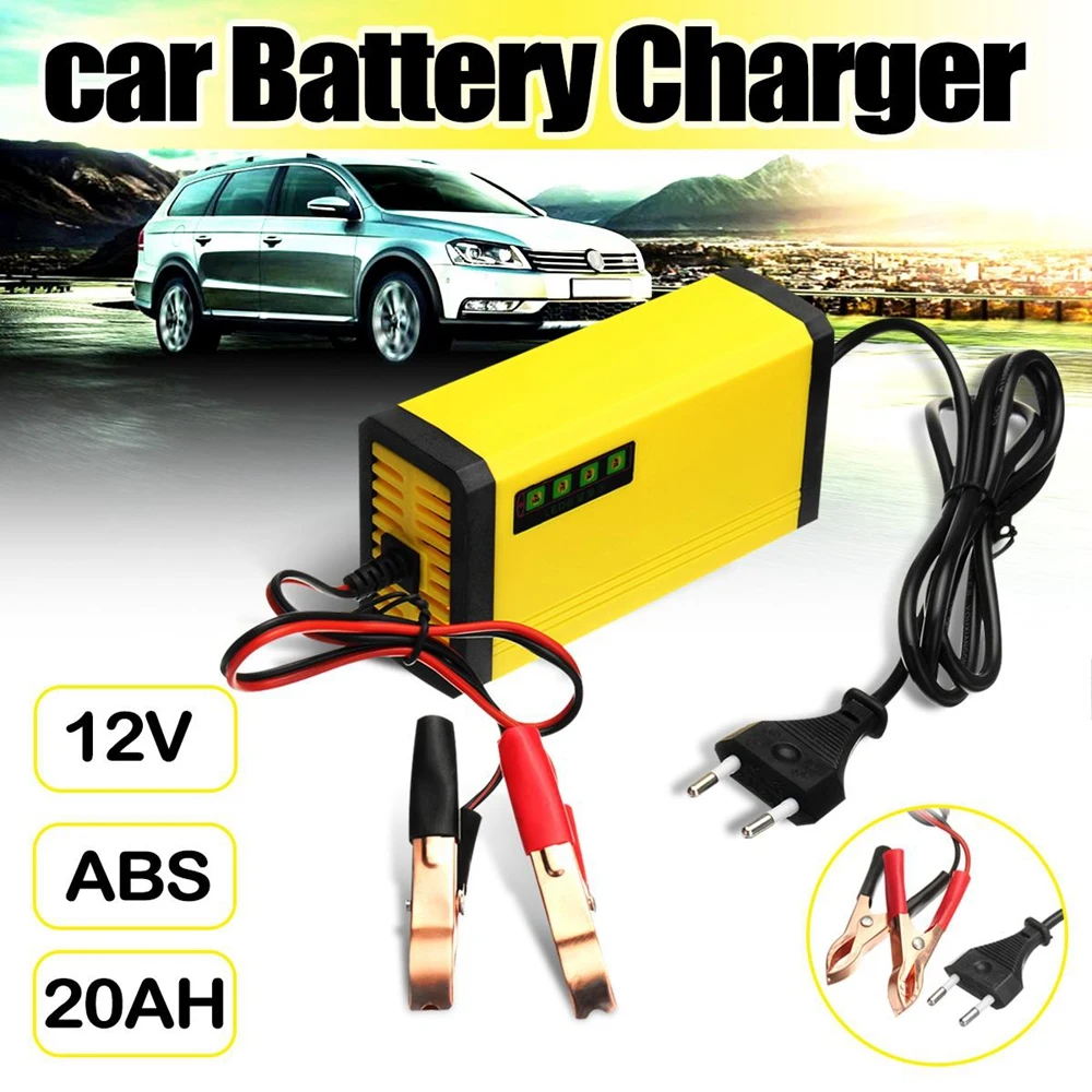 

Car Battery Charger 12V 2AH-20AH Motorcycle Smart Automatic Maintainer Short circuit protection battery display charger