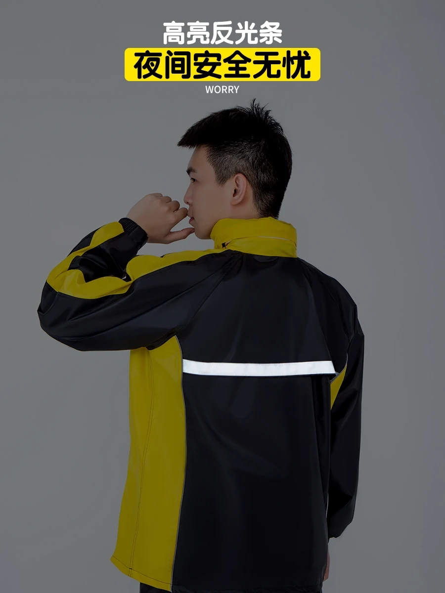 

Waterproof Rain Coat Men Motorcycle Impermeable Rain Jacket Thick Breathable Summer Rain Pants Poncho Hombre Rain Coats AC50RC