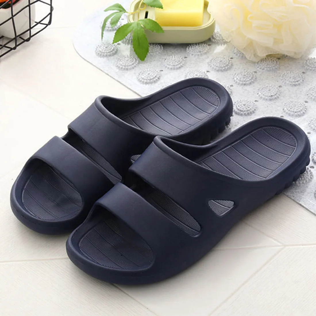 Новинка мужские домашние тапочки нескользящая женская обувь для купания в