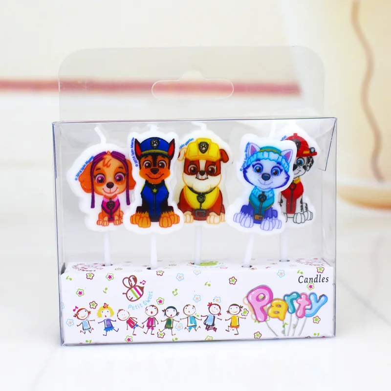 candle Paw Patrol украшения на день рождения для детей, праздничная сумка для дня рождения, бумажные чашки, тарелки, детские одноразовые столовые приборы для душа - Цвет: candle