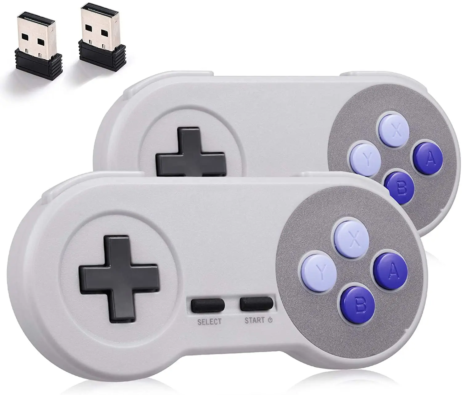 

2 Pack 2.4 GHz Wireless Retro USB Controller Compatible with SNES Games, for Windows PC MAC Linux Genesis Raspberry Pi Retropie