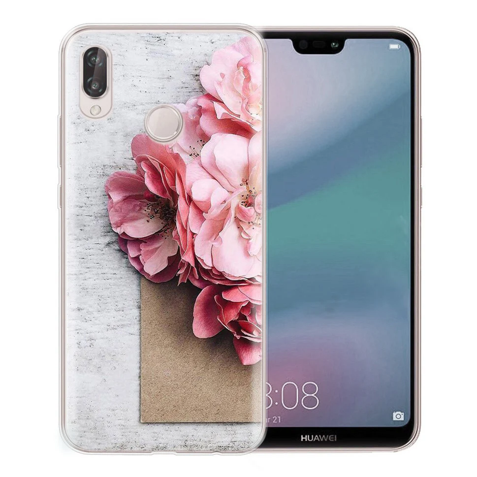 Мягкий чехол для huawei Nova 3 Honor 7A 8A 8X 8C 9 10 mate 20 P Smart P10 Lite TPU Flower Flora с узором D120 |