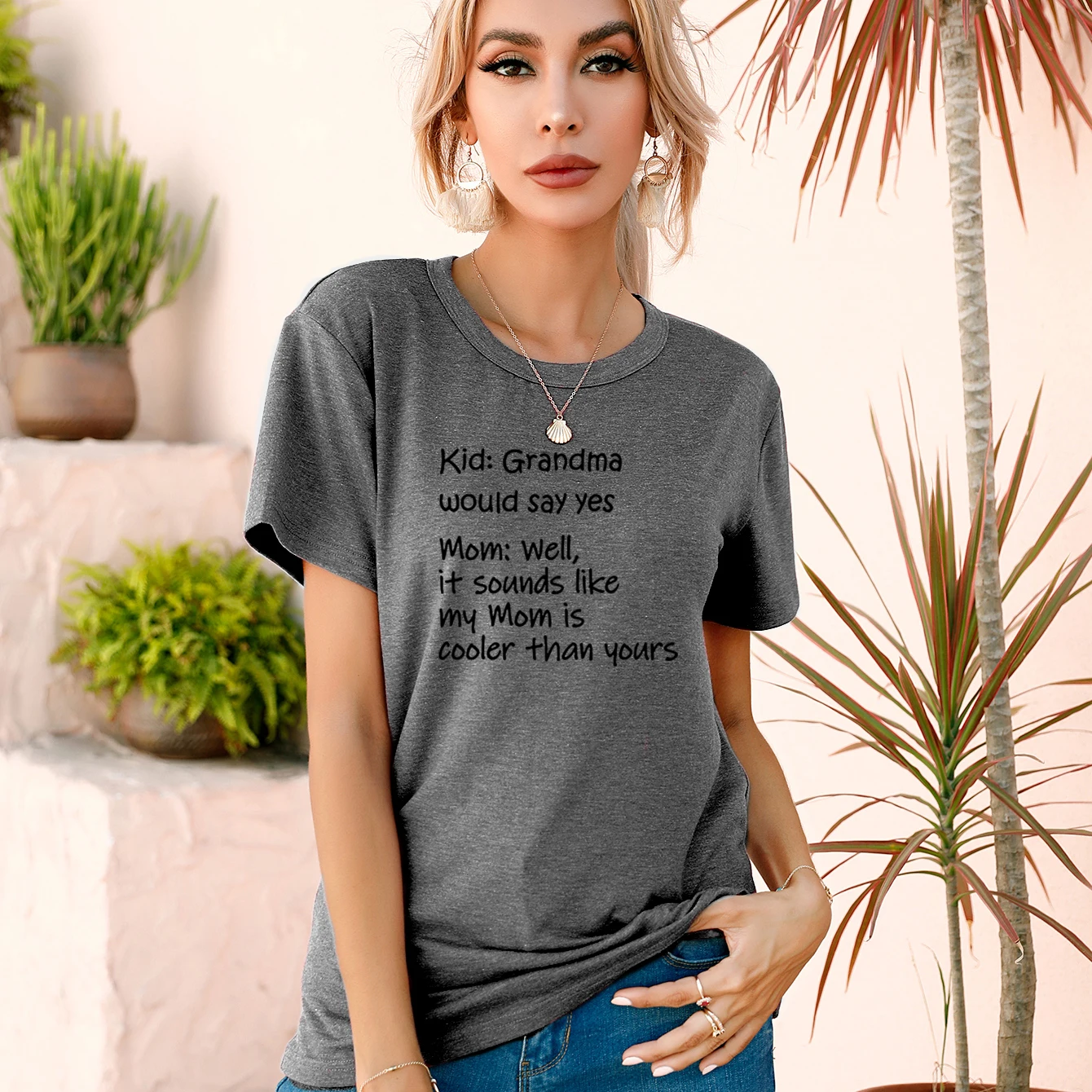 

Kid Mom Letter Print Harajuku Style Lady Novel Tees Ventilate Casual Fashion Female Clothing Comfortable Short Sleeve Crew Neck