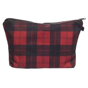 Женская клетчатая косметичка в британском стиле, несессер на молнии, портативный органайзер для косметики с 3D принтом, дорожная Сумочка для туалетных принадлежностей