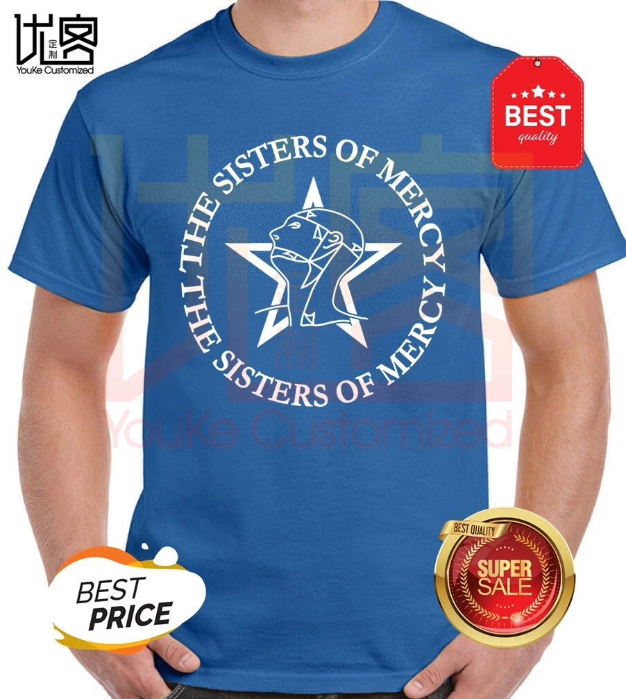 Сестры милосердия логотип в стиле рок гот пост Панк футболка Для мужчин летняя