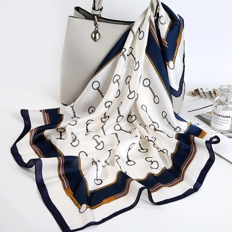 2021 модный роскошный Шелковый Атласный шейный платок женские шарфы женский 70*70 см