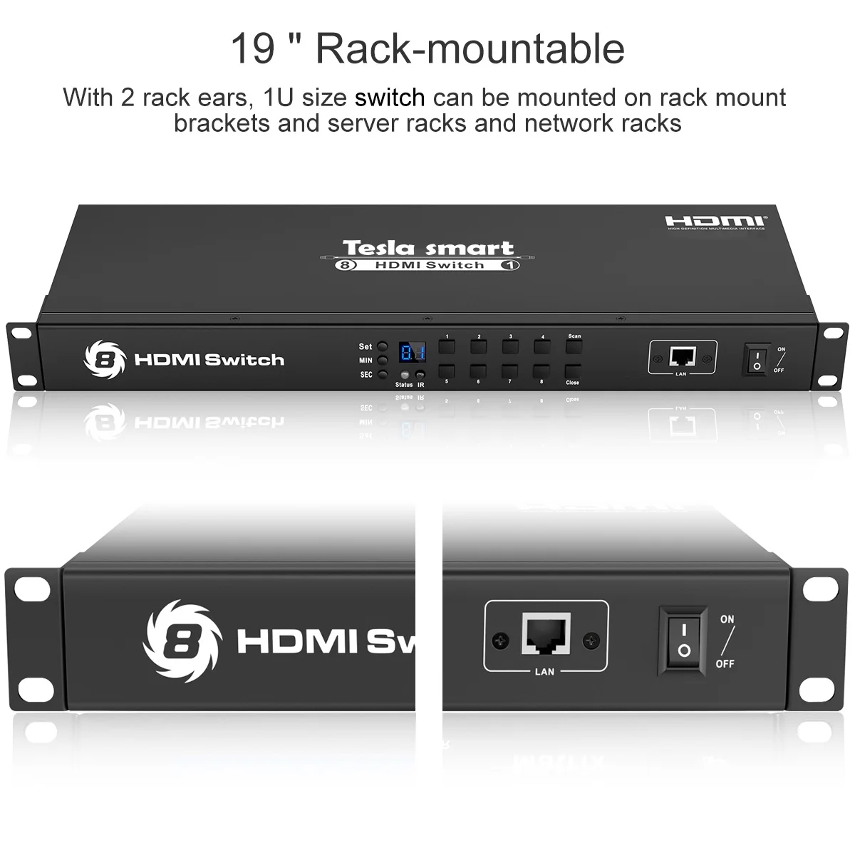 HDMI переключатель Tesla smart аудио видео 8 порты HDMI Switch 8 input 1 output Поддержка 3840*2160/4 K