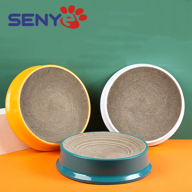 

New Large Cat Scratching Board Compass Round Replaceable Corrugated Plastic Cat Litter Scratch Resistant Cat Supplies Cat Toys