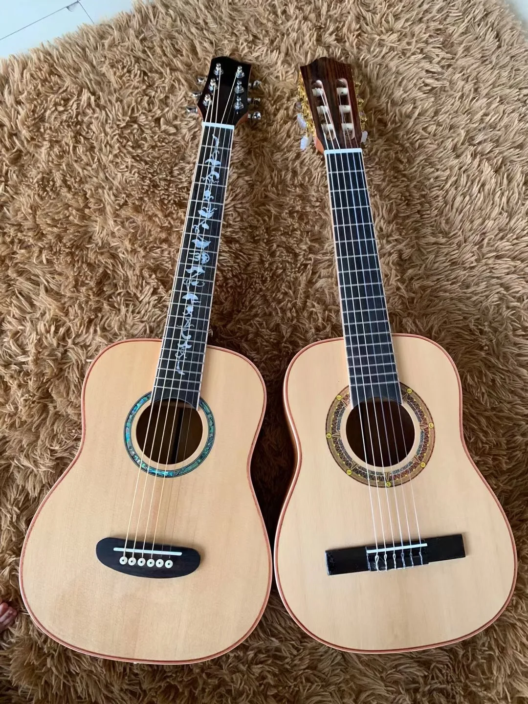 Классическая Мини-гитара с полным корпусом из массива дерева и Акустическая