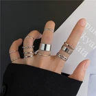 2021 набор колец в стиле панк из металла геометрической формы в стиле панк Открытое кольцо с индексом стандартной пряжкой женское кольцо с хвостом Ювелирные изделия Подарки
