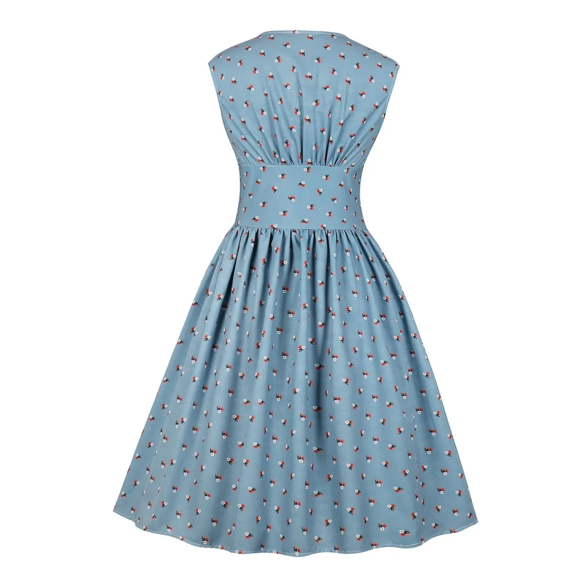 

trf robd za women's single-breasted printed V-neck sleeveless high waist retro dress in early spring of 2021 y2k dress robe ete