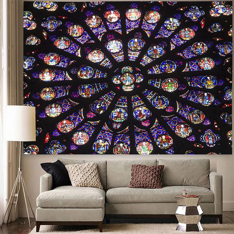 Гобелен Нотр-Дам в соборе Парижа Южная Роза пляжное полотенце из полиэстера