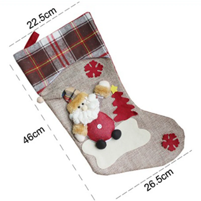 Рождественские чулки осень зима новый год Санта Клаус снег подарок носки мужские