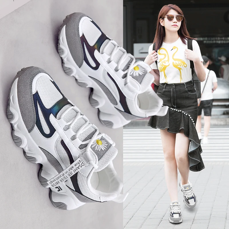 Кроссовки женская обувь с цветочным принтом Zapatillas Mujer повседневные кроссовки на