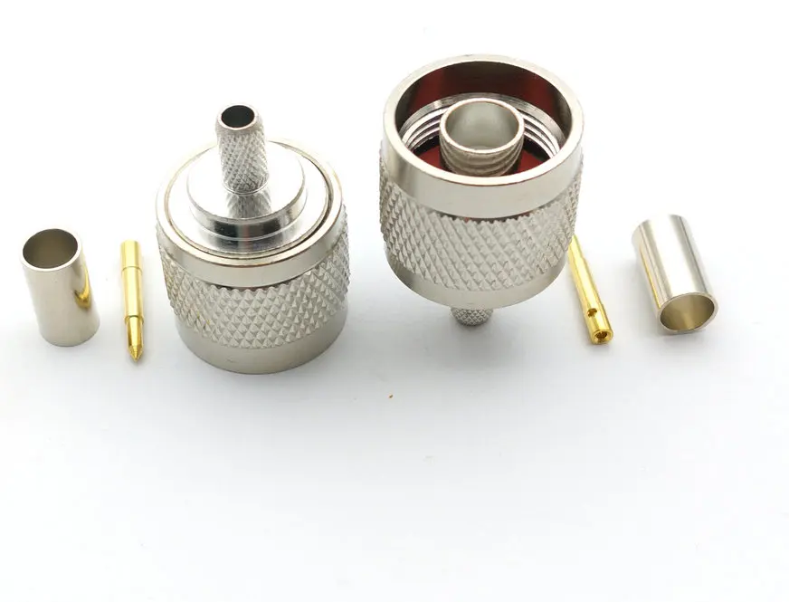 

1pcs copper N Plug male RF Crimp for LMR195 RG58 RG400 RG142 cable adapter