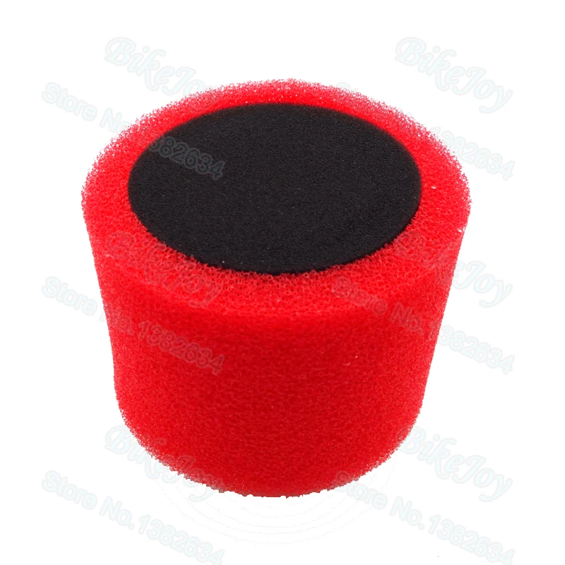 Воздушный фильтр с губкой 42 мм чистящий прямым горлом красный и черный для