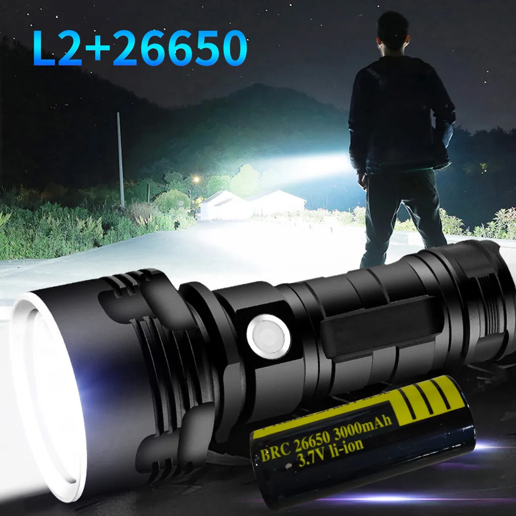 Супер мощный светодиодный фонарик Xhp50 масштабируемый тактический фонарь