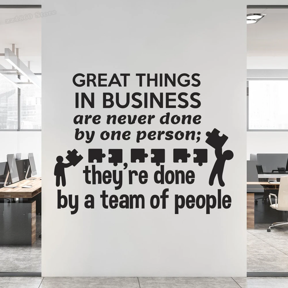

Teamwork Motivational Quote Wall Decal Office Decor Personalized Business Lettering Wall Sticker TeamWork Vinyl Art Decals B941