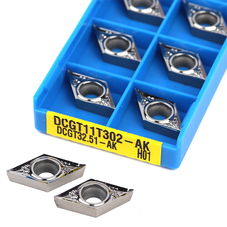 

High Quality DCGT11T302-AK H01 DCGT11T304-AK H01 DCGT11T308-AK H01 Tungsten Carbide CNC Turning Tool Insert For Cutting Aluminum