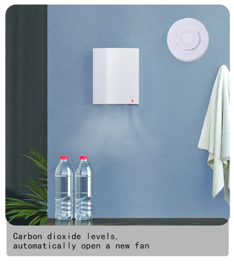 

Smart Home Tuya Wifi Smart Air Box Formaldehyde VOC Carbon Dioxide Temperature And Humidity Sensor Automation Alarm Detector