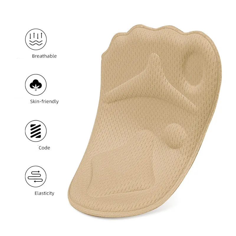 4D Sponge Forefoot Pad High Heel Insole Anti-pain Pad Sweat-absorbent Breathable Non-slip Shoe Pad Comfortable Adjustable Size