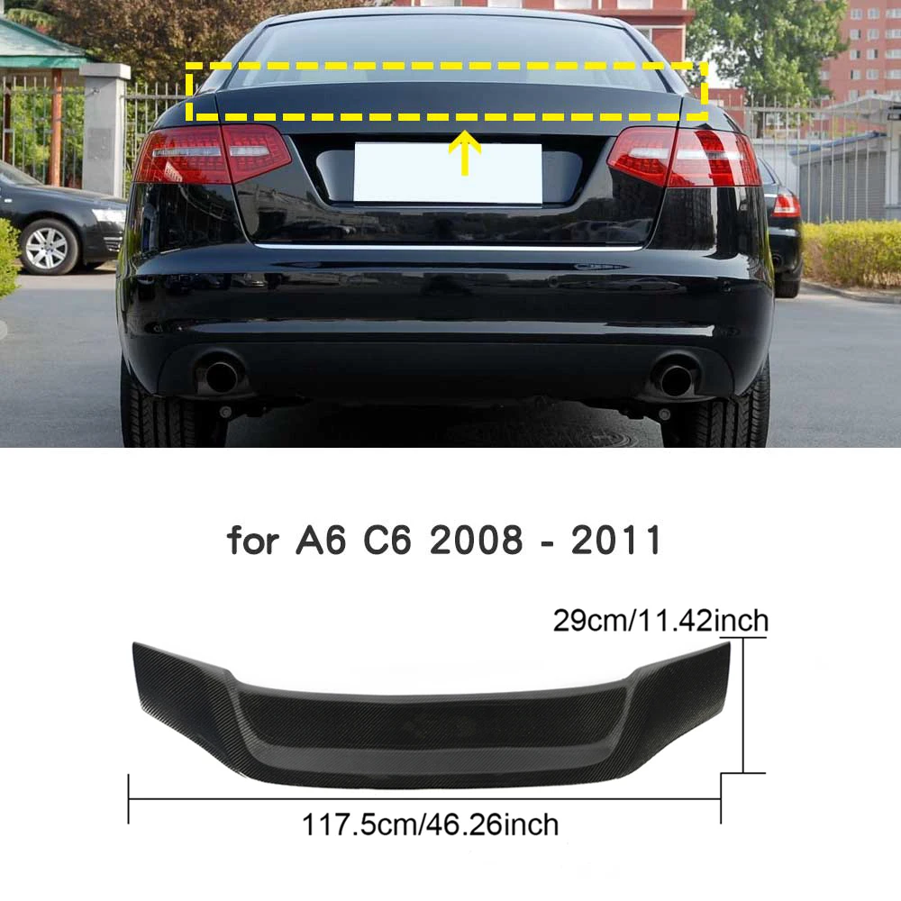 Спойлер для Audi A6 C6 2008-2011 высокое качество углеродное волокно задний багажник