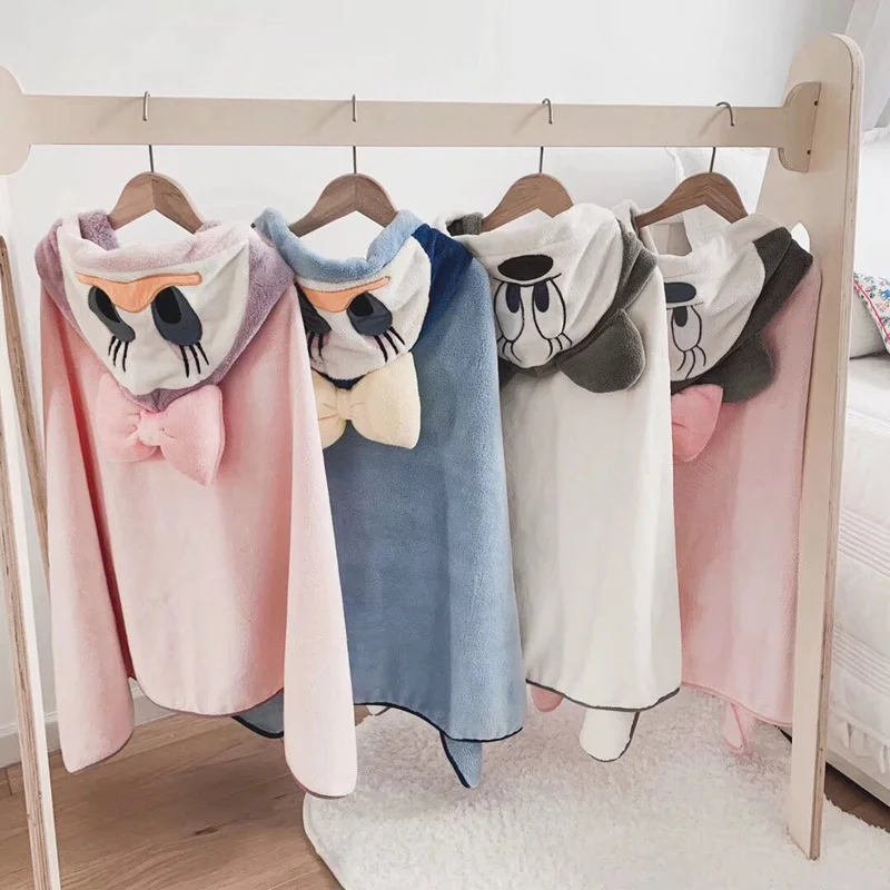 Disney Микки и Минни Маус с капюшоном пляжные полотенца Дональд Дак Дейзи бантом из