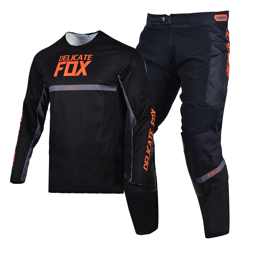 

Motocross 360 Merz Gear Set Delicate Fox 2022 Combo Jersey Pants MX BMX Dirt Bike Men Kits Offroad Moto Race Black Adult Suit