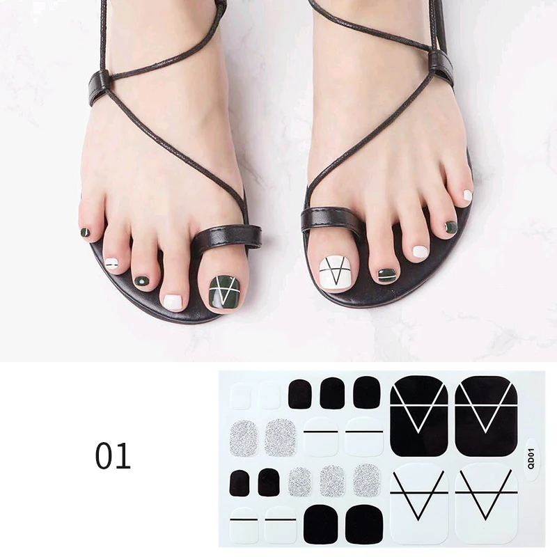 1 шт. наклейки для ногтей с полным покрытием водонепроницаемые Модные носочки