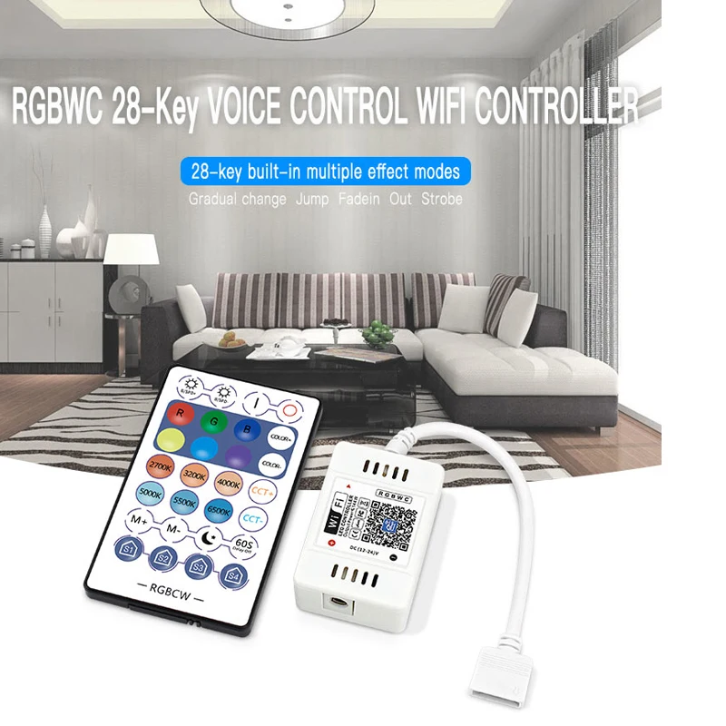Светодиодный контроллер Magic Home Wi-Fi RGB/RGBW/RGBCW 24/28-клавишный Радиочастотный пульт