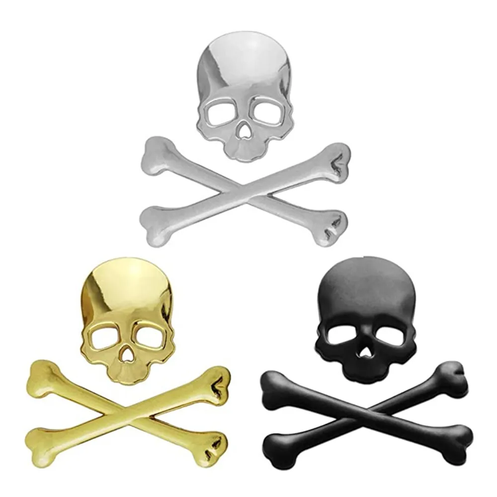 Автомобильный Мотоцикл 3D металлический череп эмблема наклейка логотип КРЫЛО