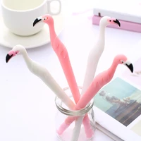 50pcs korean cute kawai flamingo gel pen blue ink kawaii stationery office accessory back to school supply thing girl women gift