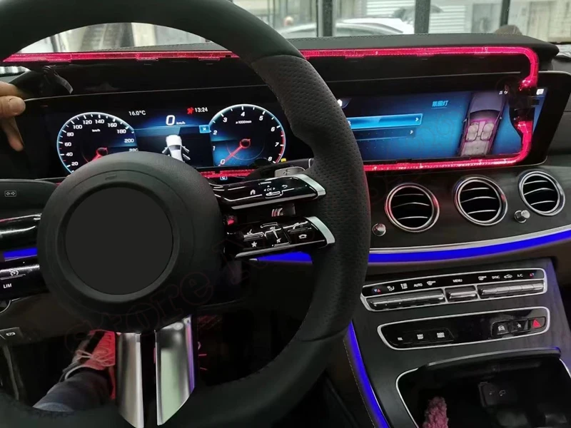 Beste 64-Kleur Set Voor Mercedes-Benz E-Klasse W213 2021 Grote Scherm Instrument Panel Sfeer Lamp Led Dashboard Omgevingslicht