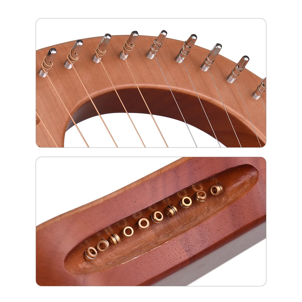 Уолтер. t 10-String деревянный Лира Арфы металлическими струнами из кленового дерева Topboard из красного дерева щит струнный инструмент с сумкой для переноски WH-11