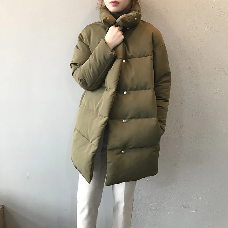 

Solid color thickening Ladies jacket Wind and cold protection Ladies stand-collar cotton jacket Ladies jacket