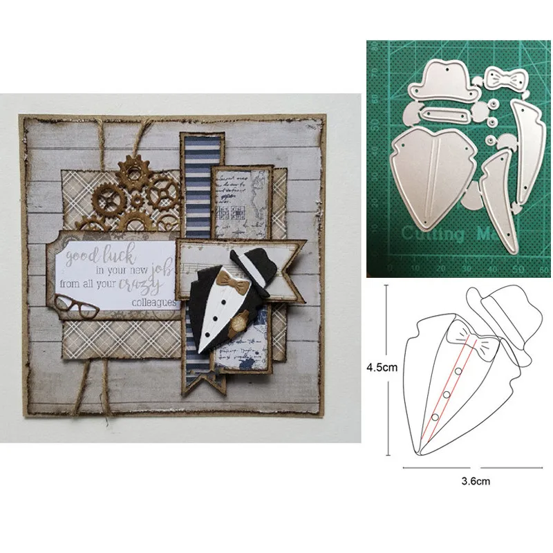 Металлические Вырубные штампы вырезанная форма костюм рубашка галстук шляпа
