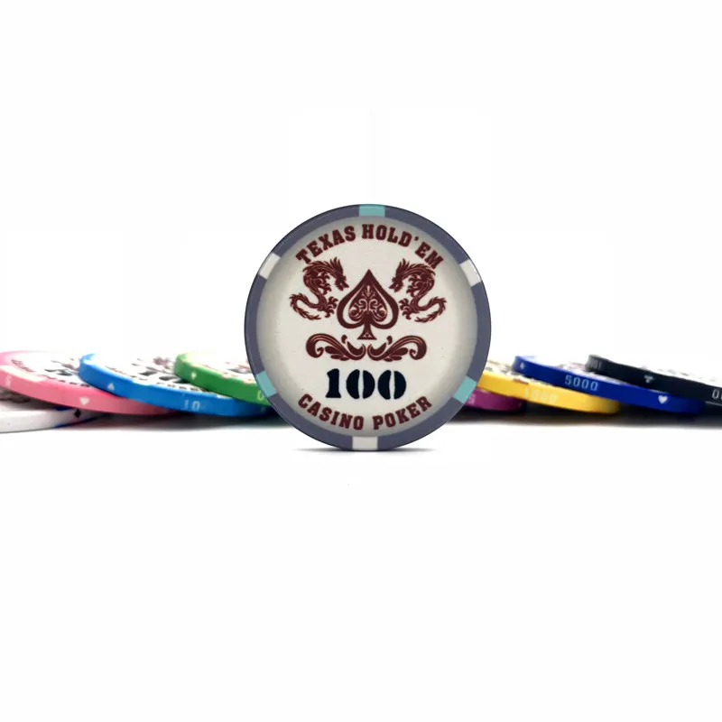 10 шт./лот 9 5 г 39 мм ETP керамические фишки для покера Бакара Техасский Холдем персик