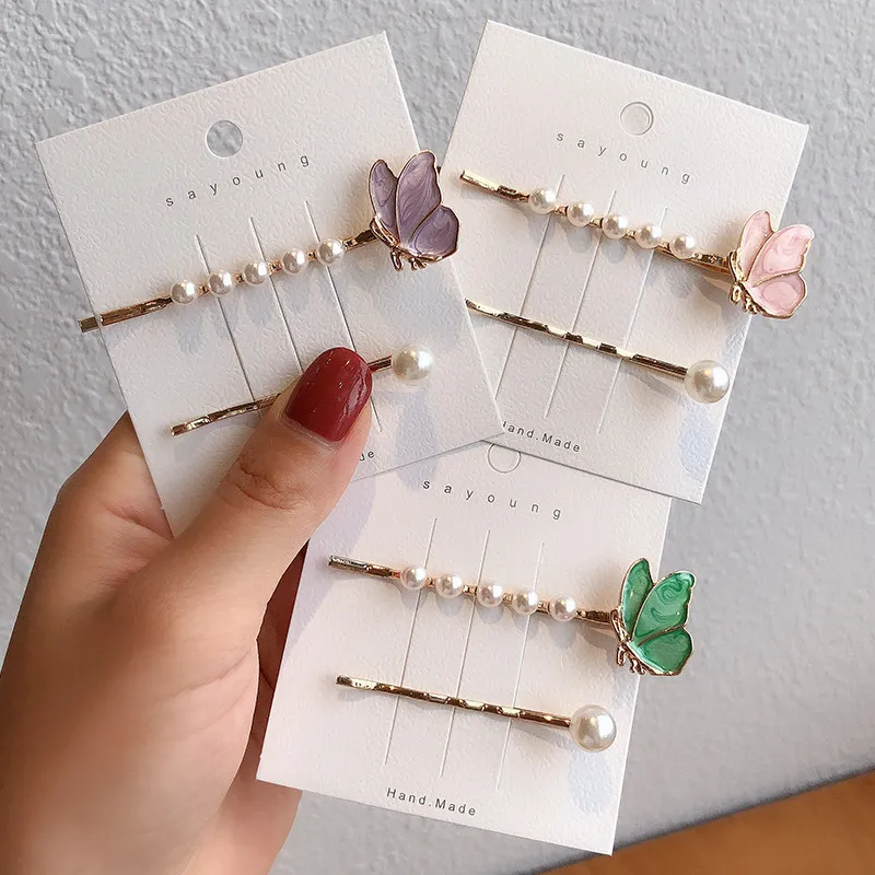 Южная Корея Горячие Продажи Жемчужные бабочки заколки INS свежие онлайн