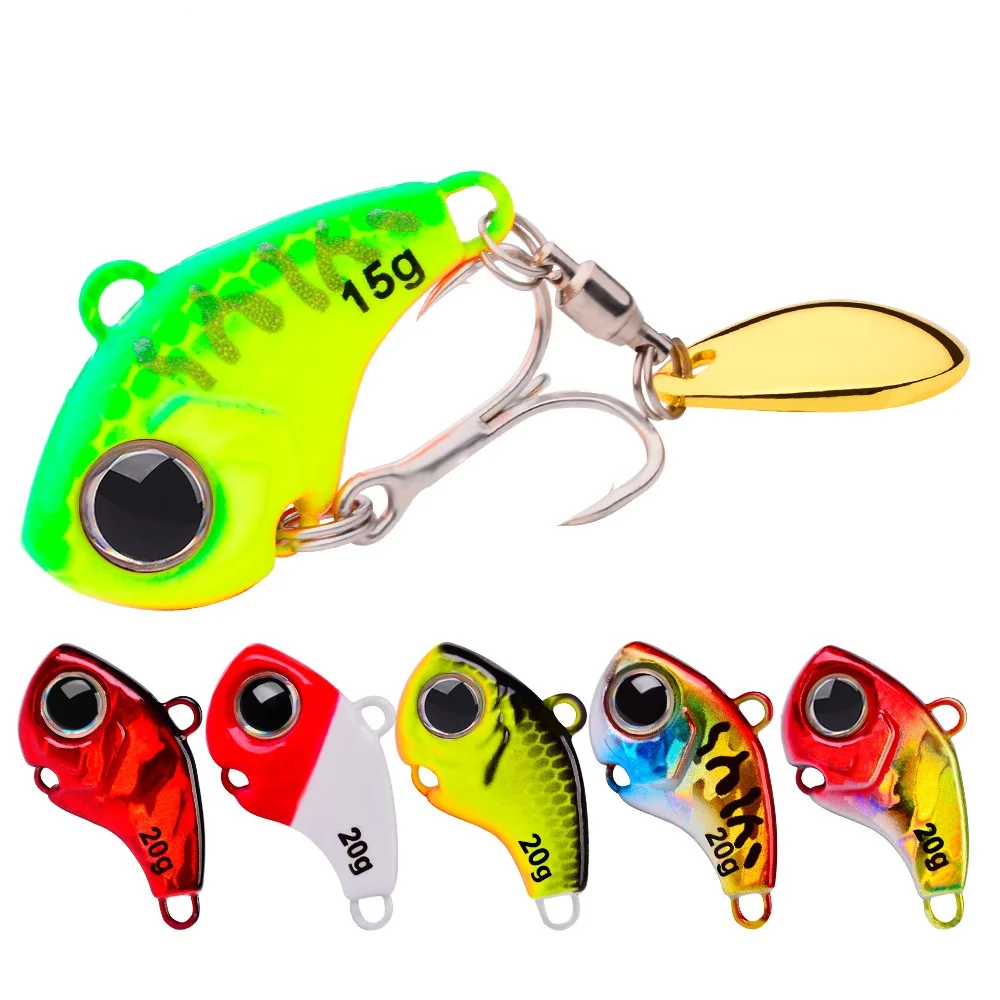 

1PCS 5g 10g 15g 20g Metal VIB Fishing Lure Spinner Sinking Rotating Spoon Pin Crankbait Sequins Baits Fishing Tackle